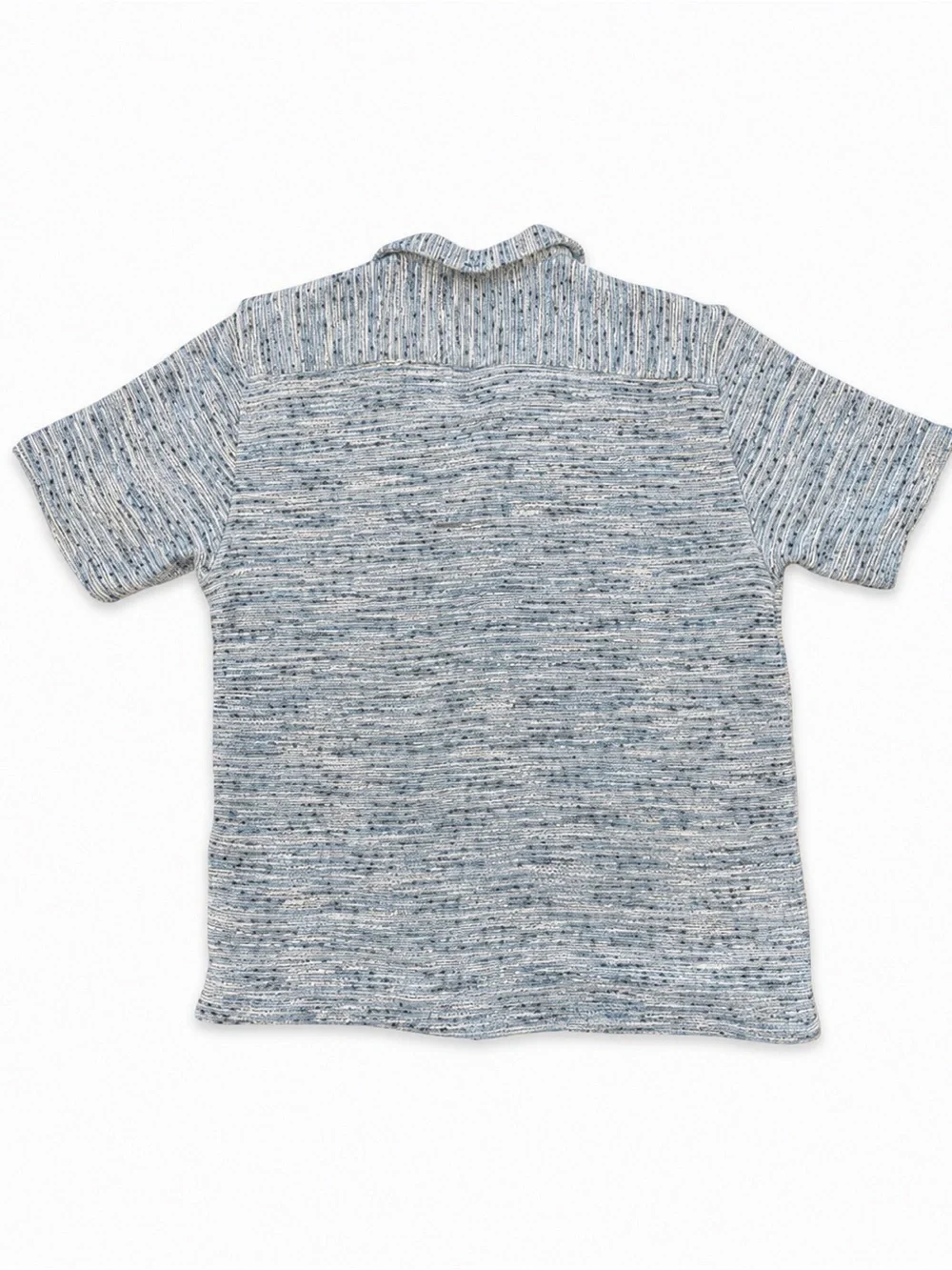 Earthbound Trading Co Textured Camp Shirt Blue Cream Boho Coastal Resort Medium - Picture 2 of 4